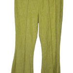 Aerie  XS Chartreuse Rib Velour 70s Flare Pants | Retro Boho Wide Leg Trousers Photo 0