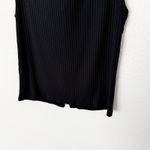 Abercrombie & Fitch [] Black Wide Rib Knit Button-Through Slash Top Size Small S Photo 6