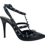 Valentino Garavani Noir Rockstud 100mm Caged Leather Pumps Black Size 36.5 Photo 0