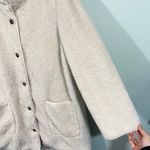 Loft  Women's Cream Button Up Sherpa Funnel Neck Jacket Size XL Photo 6