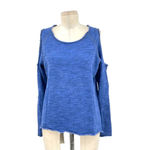 Nation Ltd Clara Cold Shoulder Sweatshirt Top Blue Size Small Photo 2