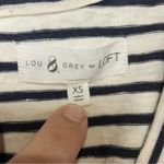 Lou & grey  striped short sleeve romper tie waist women’s size XS gray‎ & cream Photo 4