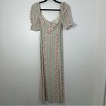 We Wore What Revolve  Puff Sleeve Slit Midi Dress Victorian Floral Size 0 Photo 2