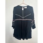Ba&sh  Black Embroidered Columebe Swing 3/4 Sleeve Mini Dress size Small NWT Photo 1