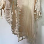 COMME TOI Cream Relaxed Boxy 3/4 Sleeve Blouse 50%cotton 50%linen White Size L Photo 7