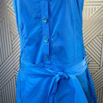Adam Lippes  Adam Plus Eve Shirt Dress Sleeveless Mini Button Tie Blue Size 6‎ Photo 3