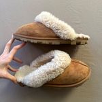 Shearling Lined Suede Slippers Brown Size 7 Photo 1