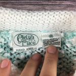 90S VINTAGE PASTEL COLOR BLOCK HAND CABLE KNIT SWEATER White Size M Photo 2