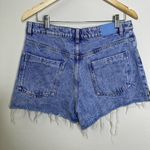 ZARA Women's High Rise Cut Off Denim Shorts Light Blue Frayed Hem Pockets Sz 12 Photo 6