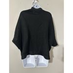 ZARAKNIT Zara Black Alpaca Wool Blend Oversized Poncho Sweater Shawl Collar S Photo 3
