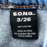 SONG Bootcut Split Hem Acid Wash Painted Look Jeans Size 3‎ or 26 Y2K Streetwear Blue Photo 6