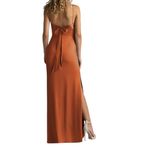 Azazie Cinnamon color Backless Gown with Slit
A6 Photo 2