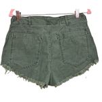 Free People  Shorts Green Cut Off Daisy Dukes Hot Shorties Frayed Women’s Size 10 Photo 1