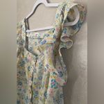 Blu Pepper Size L Yellow Floral Ruffle Strap Summer Lightweight Beach Tank Photo 3