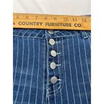 Womens Bell Bottom Jeans Pinstripe Flare Button Fly Boho Hippie Denim Pants XL Blue Photo 4