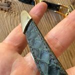 Vintage Apple Acc Of New York Belt Dark Green Snakeskin Photo 1