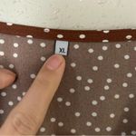 🦋 Brown White Polka Dot Ruffle Long Sleeve Baloon Sleeve Mini Dress Fall XL Photo 2