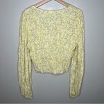 ASTR  The Label Yellow Blue Floral XL Peplum Blouse Photo 6