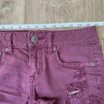 American Eagle  burgundy cut off jean shorts ~ stretch ~ women’s size 0 Photo 5