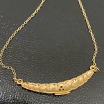 Crescent Vintage Gold-tone CZ Stone Bar Pendant 16” Necklace Photo 4