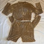 None Shimmering Gold Velour Tracksuit Women Size 2XL NWOT Photo 0