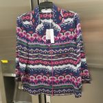 Trina Turk 💕💕 Ira 3 100% Silk Pajama Style Top ~ Fairisle Print Small S NWT Photo 8