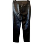 Free People  Black Faux Leather Pants with Button Zipper Closure Size 4 Photo 2