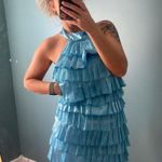 AX Paris Bright Blue Ruffle Halter Mini Dress Photo 2