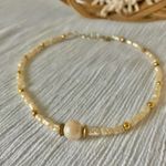 Handmade Freshwater Pink Choker Necklace “Elea” Goldcore Brass Beach Mermaidcore Photo 0