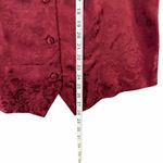 Vintage Spenser Jeremy Silk Waistcoat M Burgundy Red Jacquard Floral Holiday Size M Photo 12