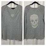 Skull Cashmere Gray Cashmere Blend Skull Print Sweater Sz.S Photo 1