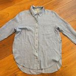 Free People  Thats a Wrap Shirt in Chambray Combo Blue Photo 7