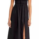 Aqua Dresses Aqua Ruched High Slit Cotton Dress Photo 2