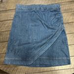 White House | Black Market denim ruched/faux wrap skirt. EUC Size 0. Photo 0