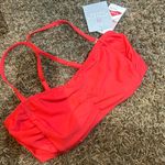 Athleta nwt‎  bandeau bikini in red size 32D/DD Photo 0