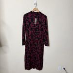 Sweaty Betty NWT  Black Long Sleeve Jersey Knit Graphic Sweater Midi Dress Size 8 Photo 1