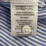 Lola River Women's Blue White Striped Ruffle Sleeve Button Photo 2