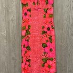 Vintage Hawaiian togs embroidered long dress beach beautiful floral pink sz xxs Photo 6