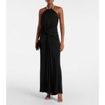 Jonathan Simkhai Annabelle Halter Gown in Black 8 New Womens Maxi Dress Photo 12