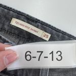 Levi's Jeans Womens 25 Grey Denim 721 High Rise Skinny Ankle Raw Hem Distressed Photo 2