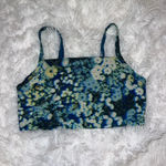 Aerie  Offline Floral Green and Blue Trippy Acid Wash Sports Bra size Medium Photo 0