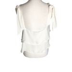 Tobi  White Layered Ruffled Adjustable Tie Strap Cropped Blouse Photo 4