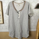 We The Free Light Grey Henley Tunic Sweatshirt Top - Size - Medium Photo 0