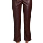 LBLC THE LABEL Jen Faux Leather Cropped Pants in Elderberry burgundy sz M Red Size M Photo 0
