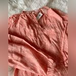 Gap  xs-s light orange pink long sleeve puff bell sleeve paisley floral blouse Photo 1