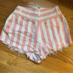 Vintage Together Miami pink and white striped denim shorts size 12 Photo 1