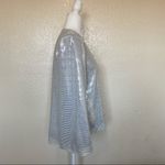 Tahari ASL Silver Metallic Sequined Cape Blazer Photo 6