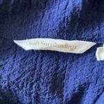 Soft Surroundings  Navy Sleeveless tunic‎ top blouse Metal Button Size Large Photo 5