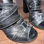 FREEBIRD by Steven  Claw Sandals in Distressed Black Photo 10