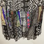 Broomstick Skirt Patchwork Midi Drawstring Elastic Waistband Hippie Boho Black Black Size undefined Photo 14